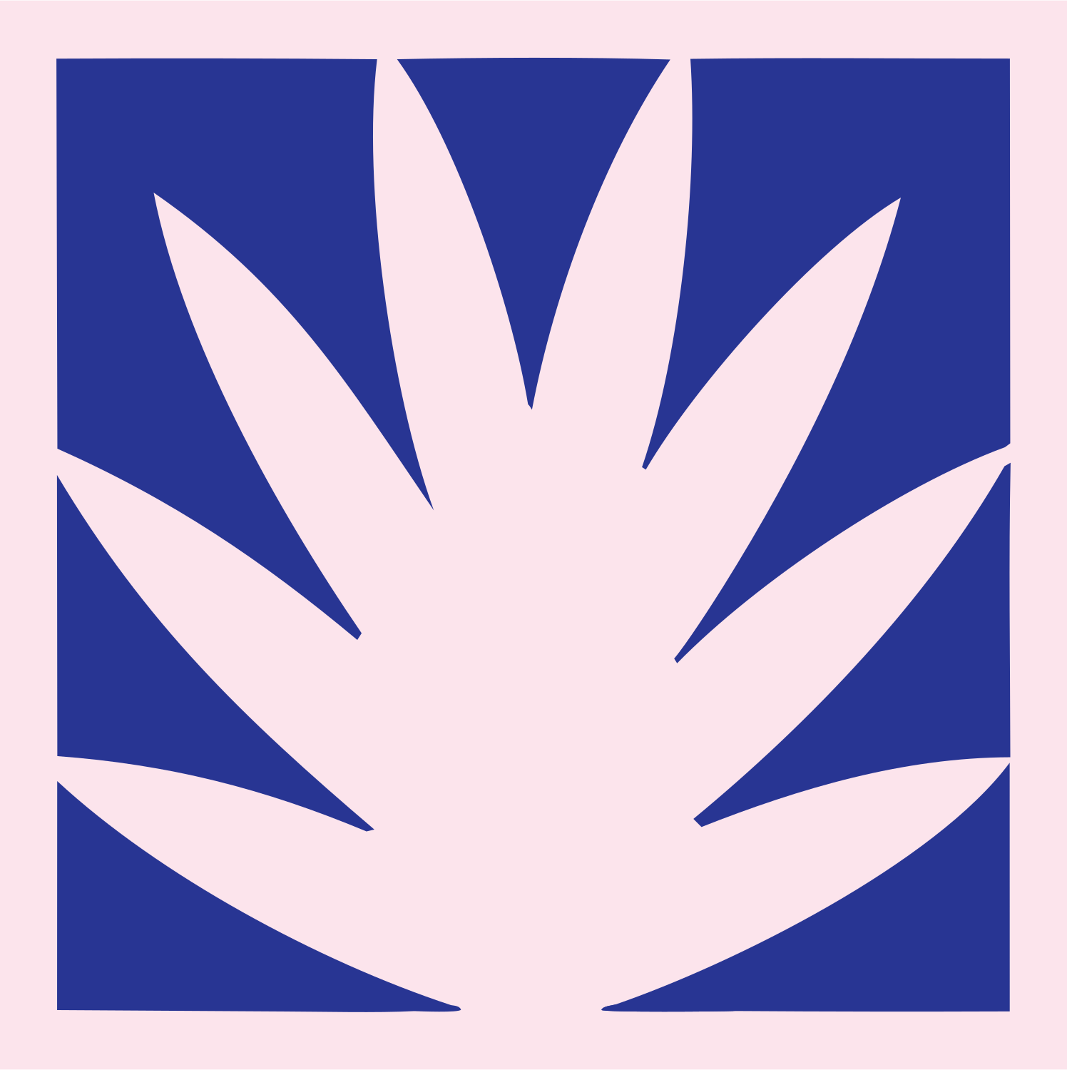 Agave Plant Negative Space Logo #fce4ec/#283593