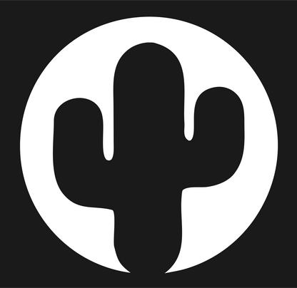 Cactus Circle Negative Space Logo #1a1a1a/#ffffff