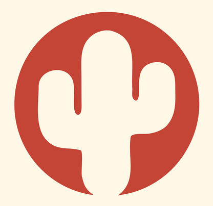 Cactus Circle Negative Space Logo #fff8e7/#c44536