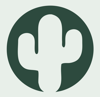 Cactus Circle Negative Space Logo #e8efe9/#2d4a3e