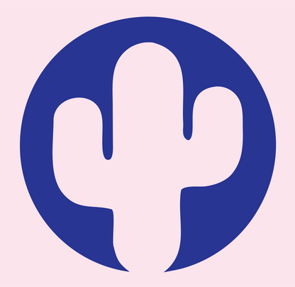 Cactus Circle Negative Space Logo #fce4ec/#283593