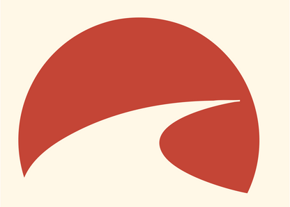 Winding Road Horizon Logo #fff8e7/#c44536