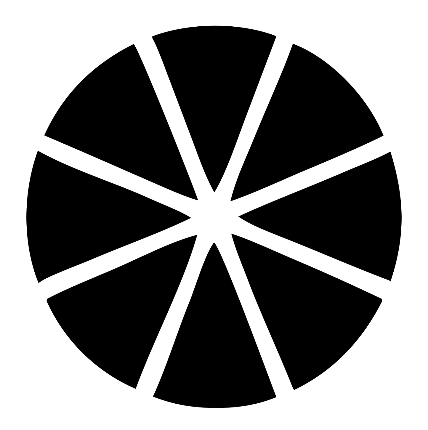 Citrus Wheel Slice Logo #ffffff/#000000