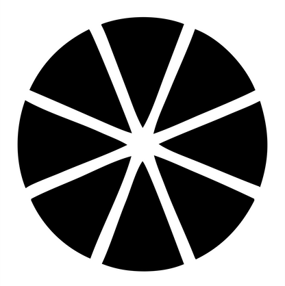 Citrus Wheel Slice Logo #ffffff/#000000