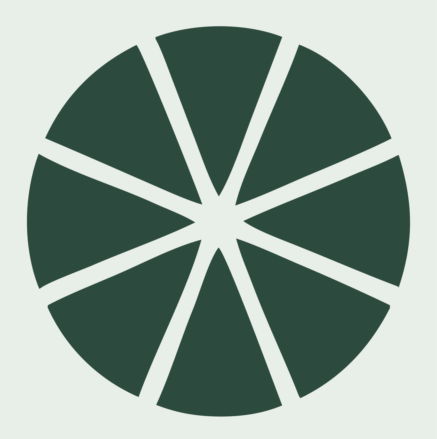 Citrus Wheel Slice Logo #e8efe9/#2d4a3e
