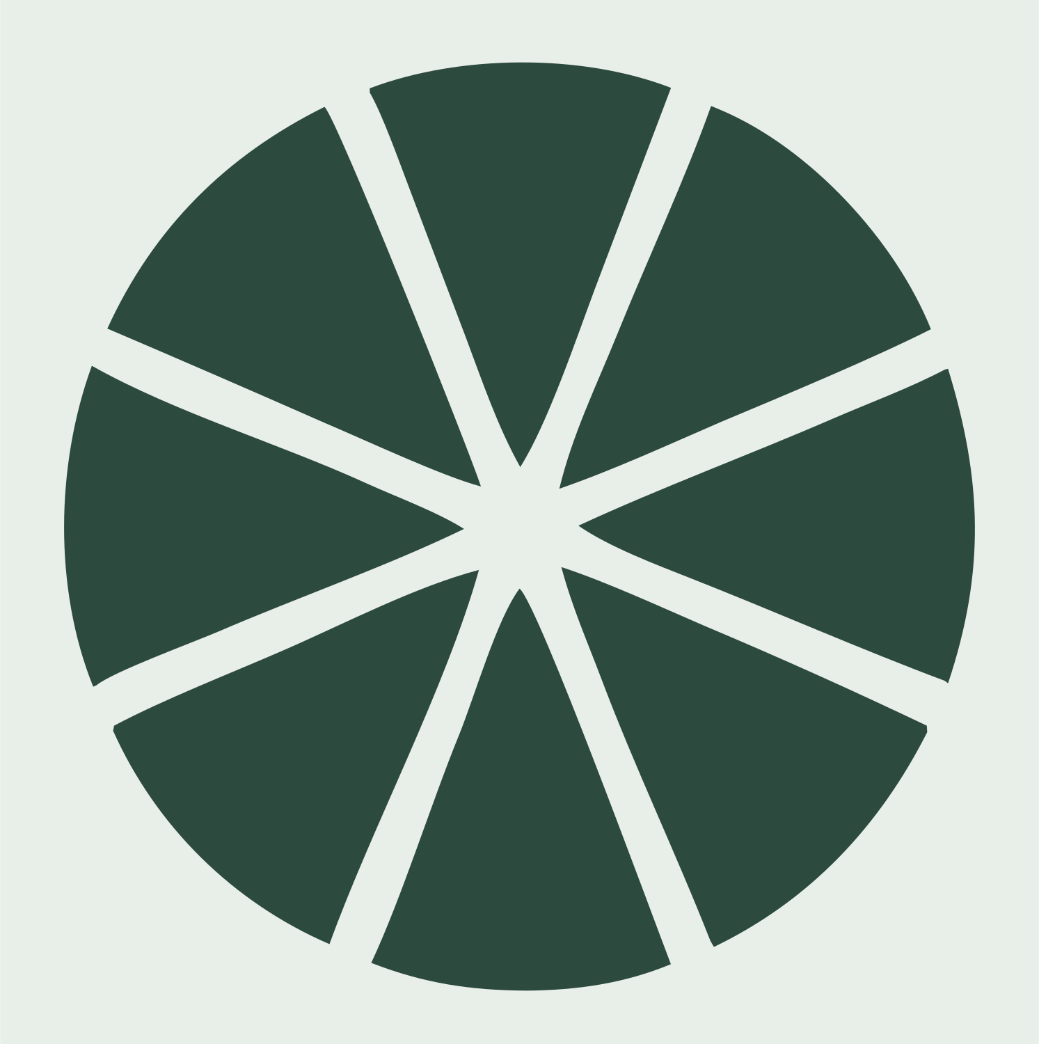 Citrus Wheel Slice Logo #e8efe9/#2d4a3e