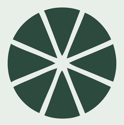 Citrus Wheel Slice Logo #e8efe9/#2d4a3e