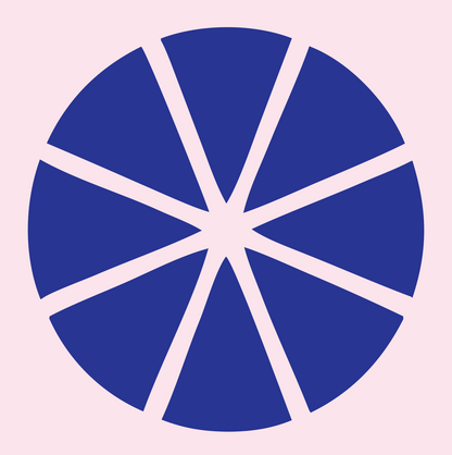 Citrus Wheel Slice Logo #fce4ec/#283593