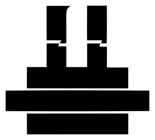 Brutalist Stacked Layers Island Logo
