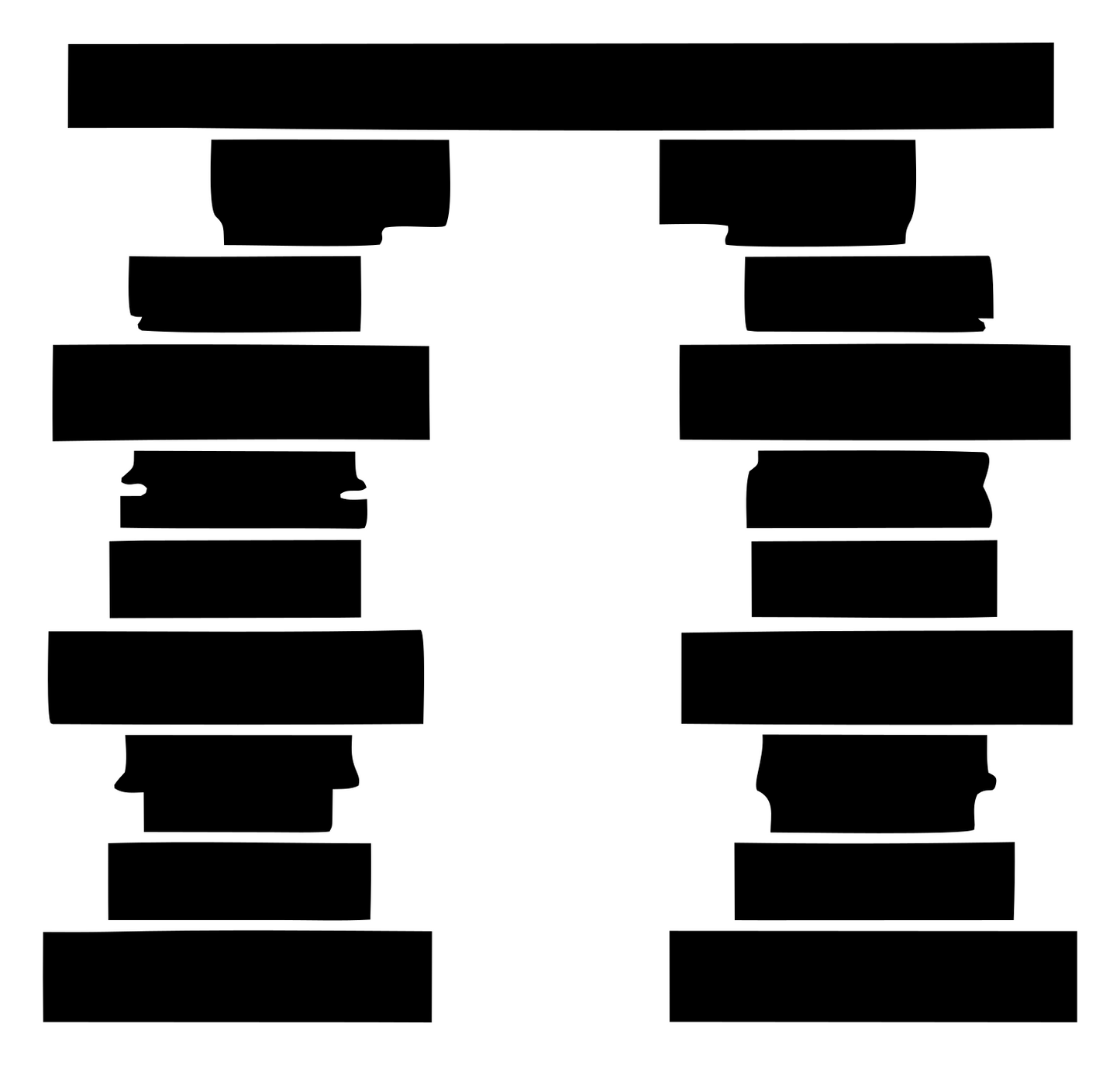 Twin Columns Island Logo #ffffff/#000000