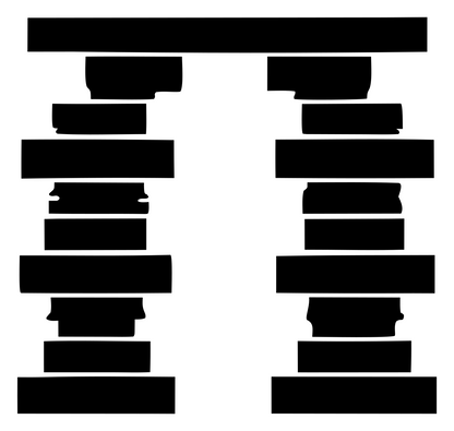 Twin Columns Island Logo #ffffff/#000000