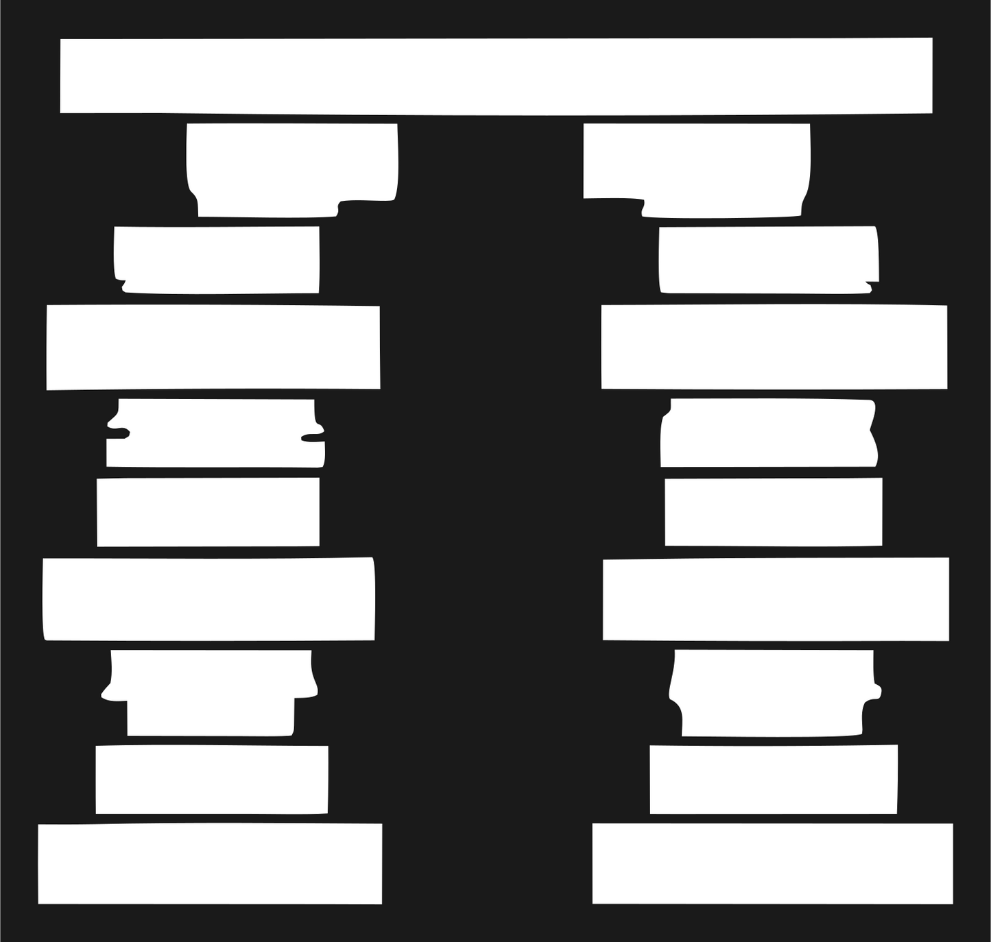 Twin Columns Island Logo #1a1a1a/#ffffff
