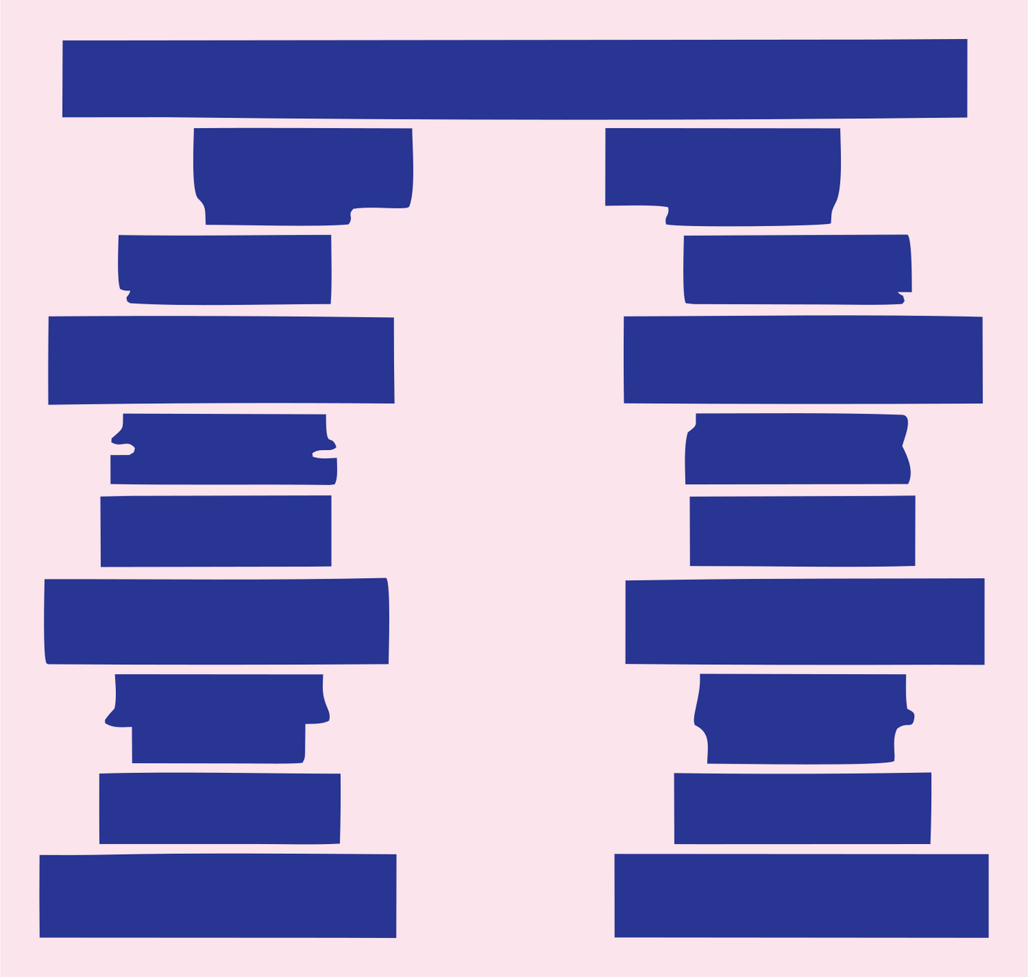 Twin Columns Island Logo #fce4ec/#283593