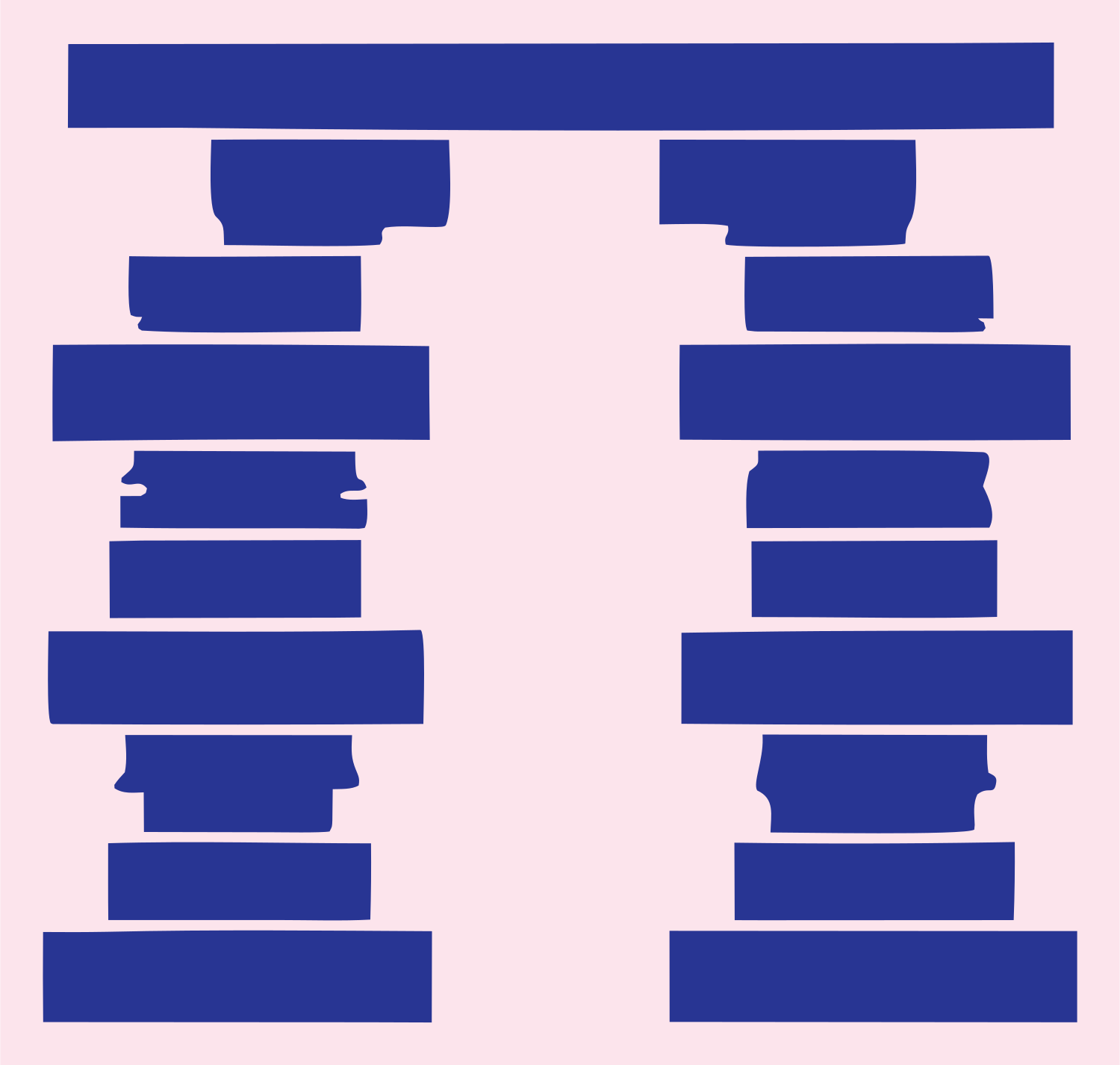 Twin Columns Island Logo #fce4ec/#283593