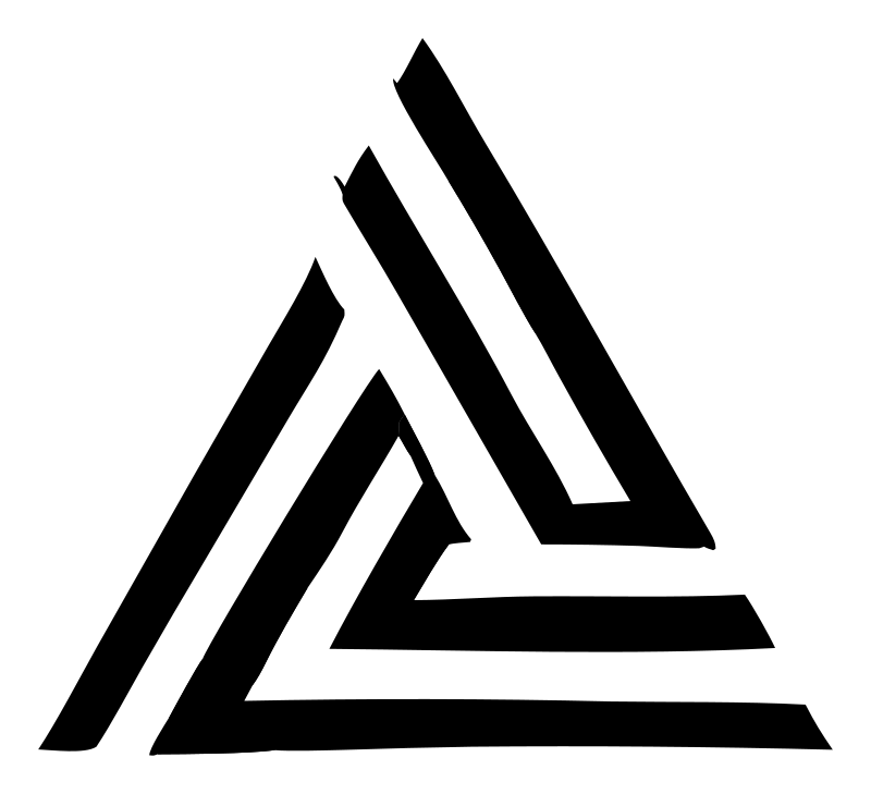 Hand-Drawn Valknut Triangle Logo