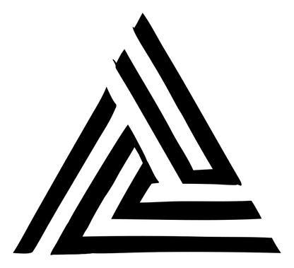 Hand-Drawn Valknut Triangle Logo