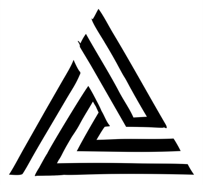 Hand-Drawn Valknut Triangle Logo #ffffff/#000000