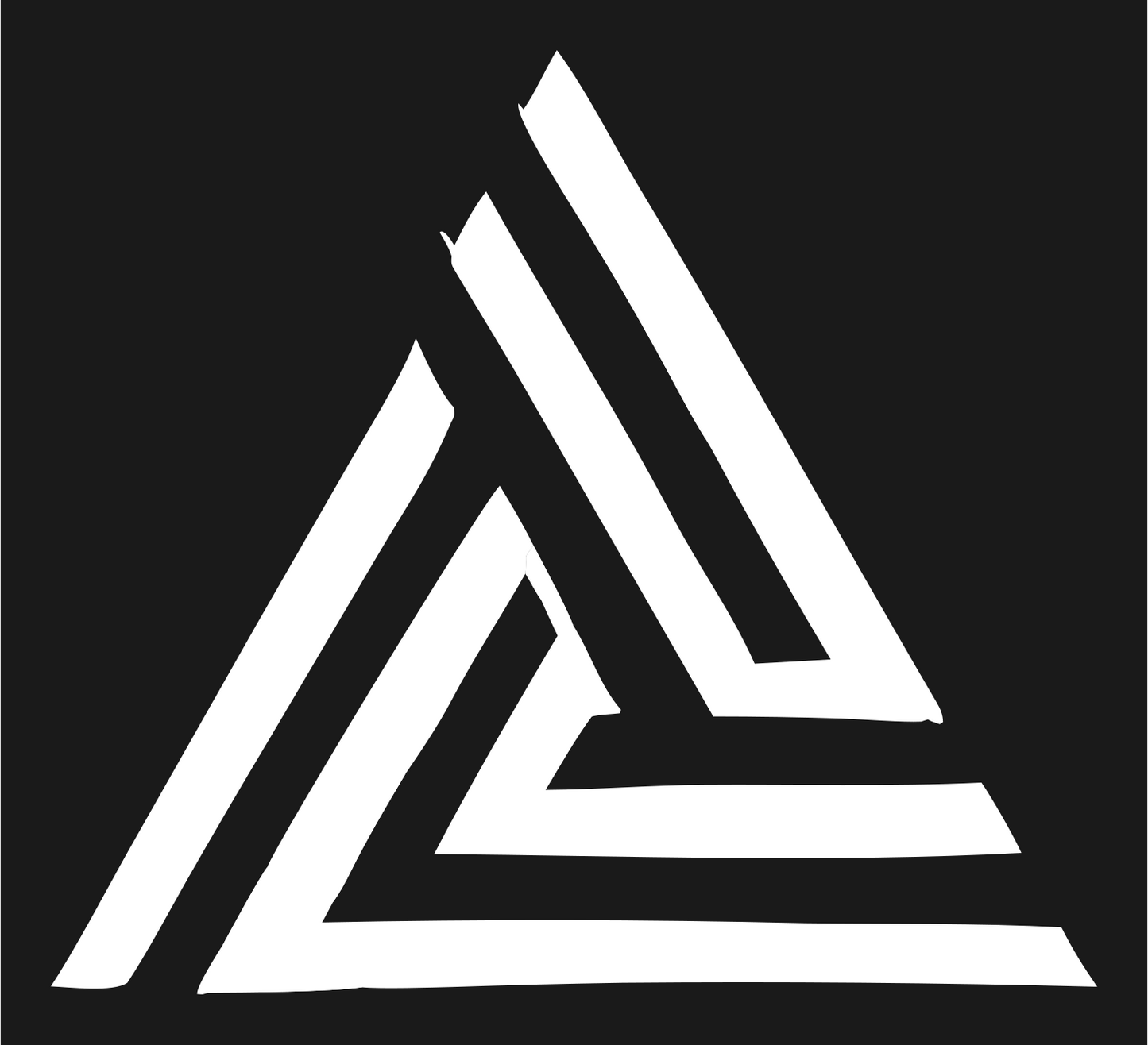 Hand-Drawn Valknut Triangle Logo #1a1a1a/#ffffff