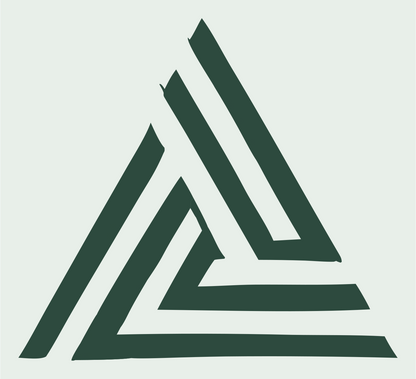 Hand-Drawn Valknut Triangle Logo #e8efe9/#2d4a3e