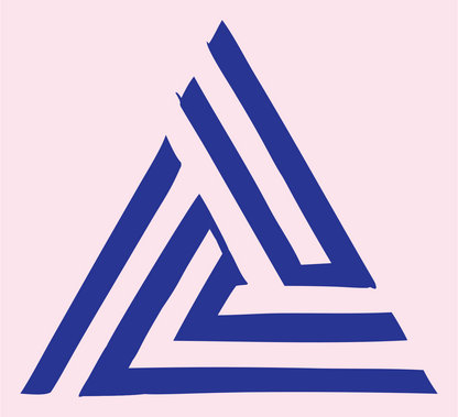 Hand-Drawn Valknut Triangle Logo #fce4ec/#283593
