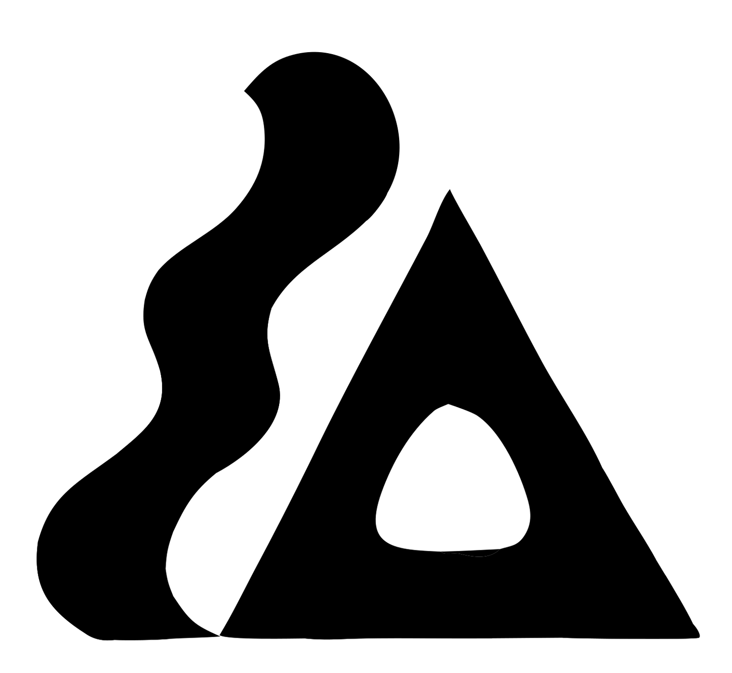 Flame Triangle Cutout Logo #ffffff/#000000