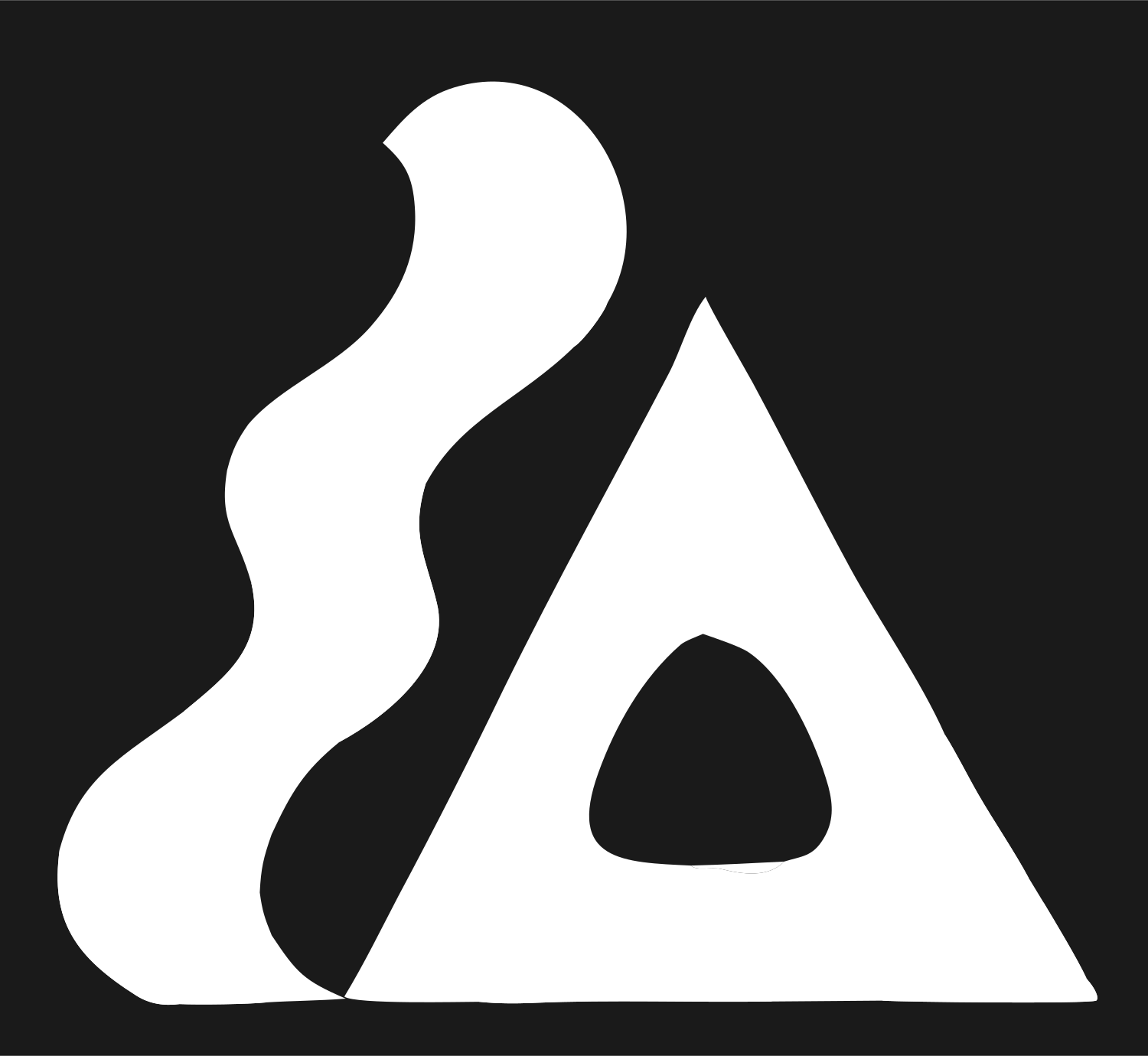 Flame Triangle Cutout Logo #1a1a1a/#ffffff