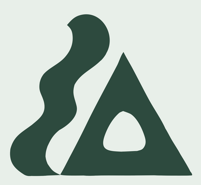 Flame Triangle Cutout Logo #e8efe9/#2d4a3e