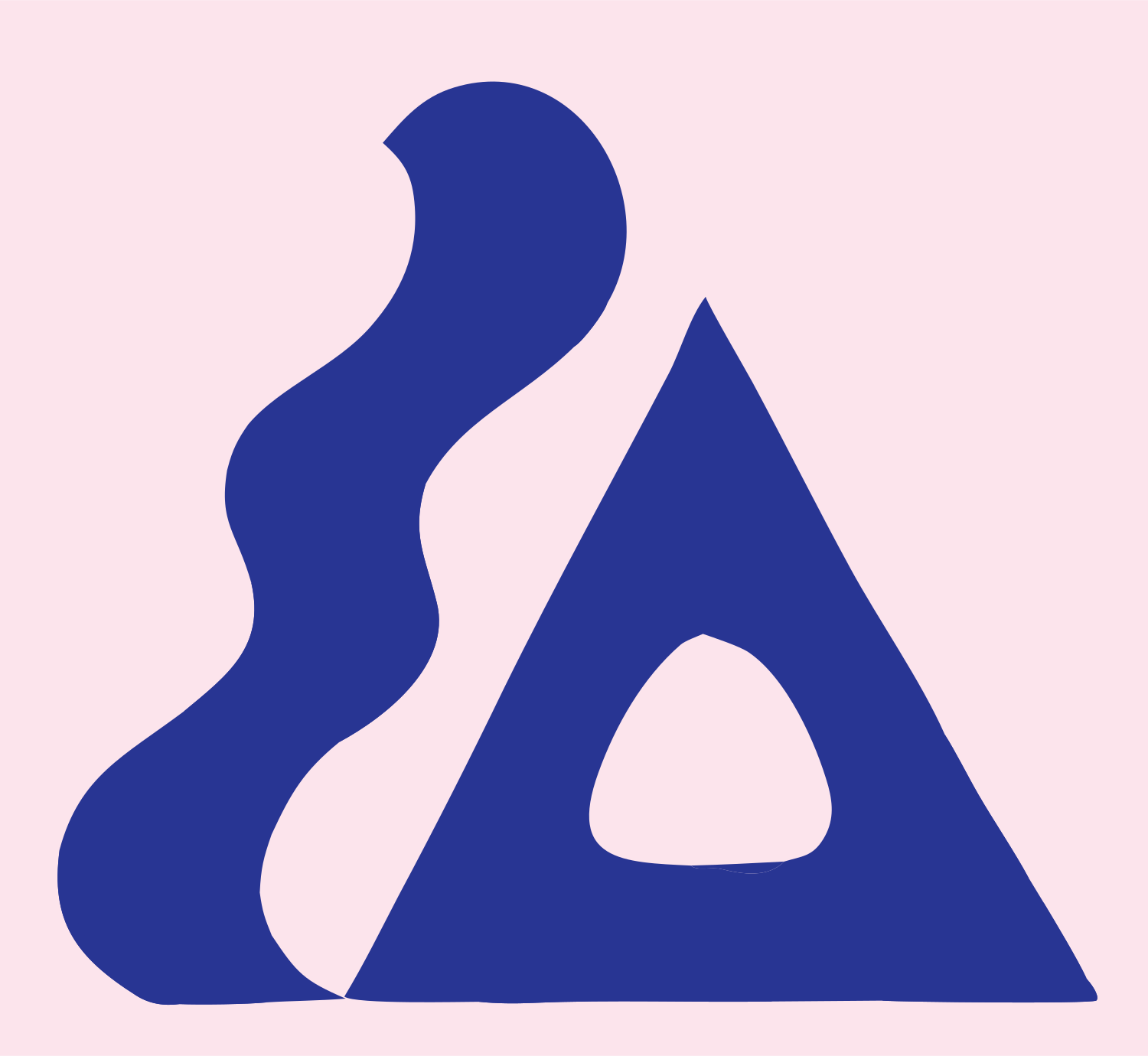 Flame Triangle Cutout Logo #fce4ec/#283593
