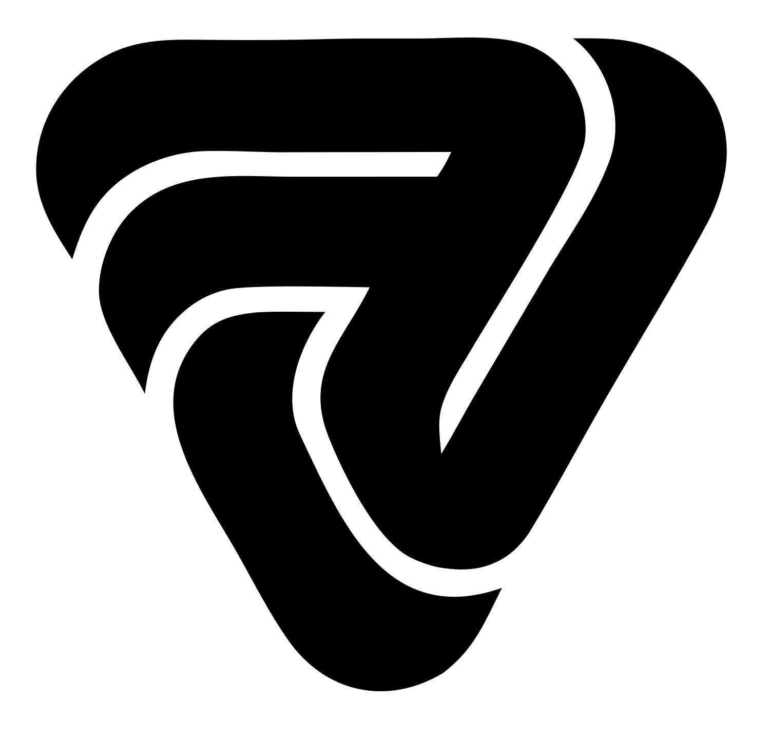 Interlocking Triangle Loop Logo #ffffff/#000000