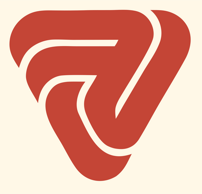 Interlocking Triangle Loop Logo #fff8e7/#c44536