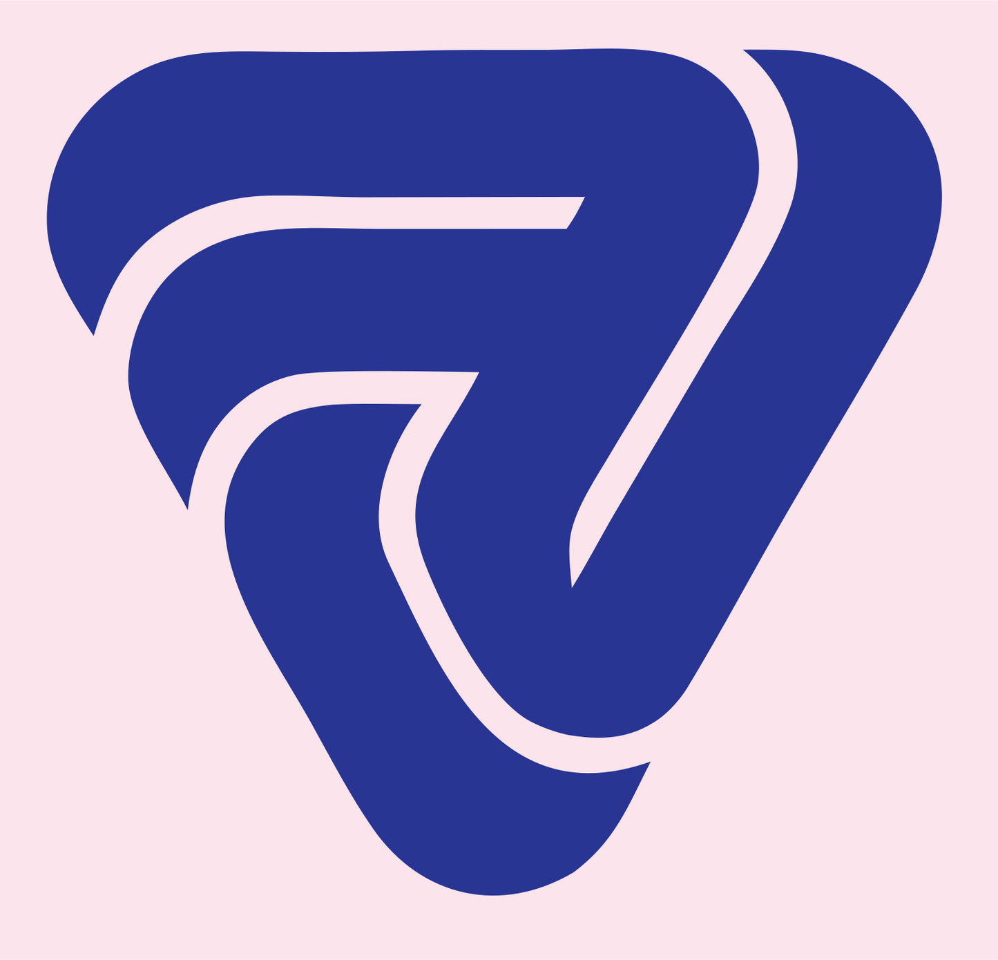 Interlocking Triangle Loop Logo #fce4ec/#283593