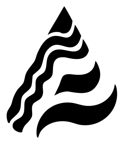 Wavy Flame Triangle Logo #ffffff/#000000