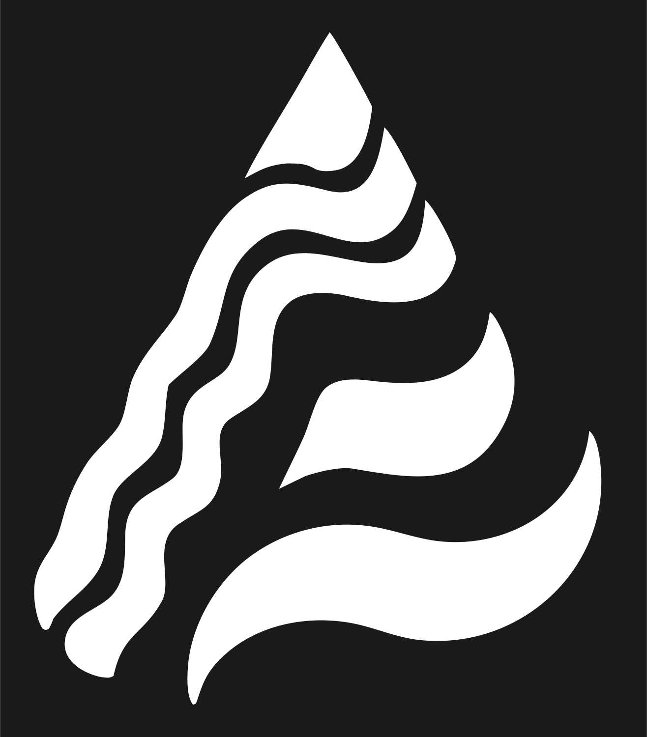 Wavy Flame Triangle Logo #1a1a1a/#ffffff