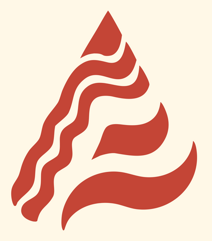 Wavy Flame Triangle Logo #fff8e7/#c44536