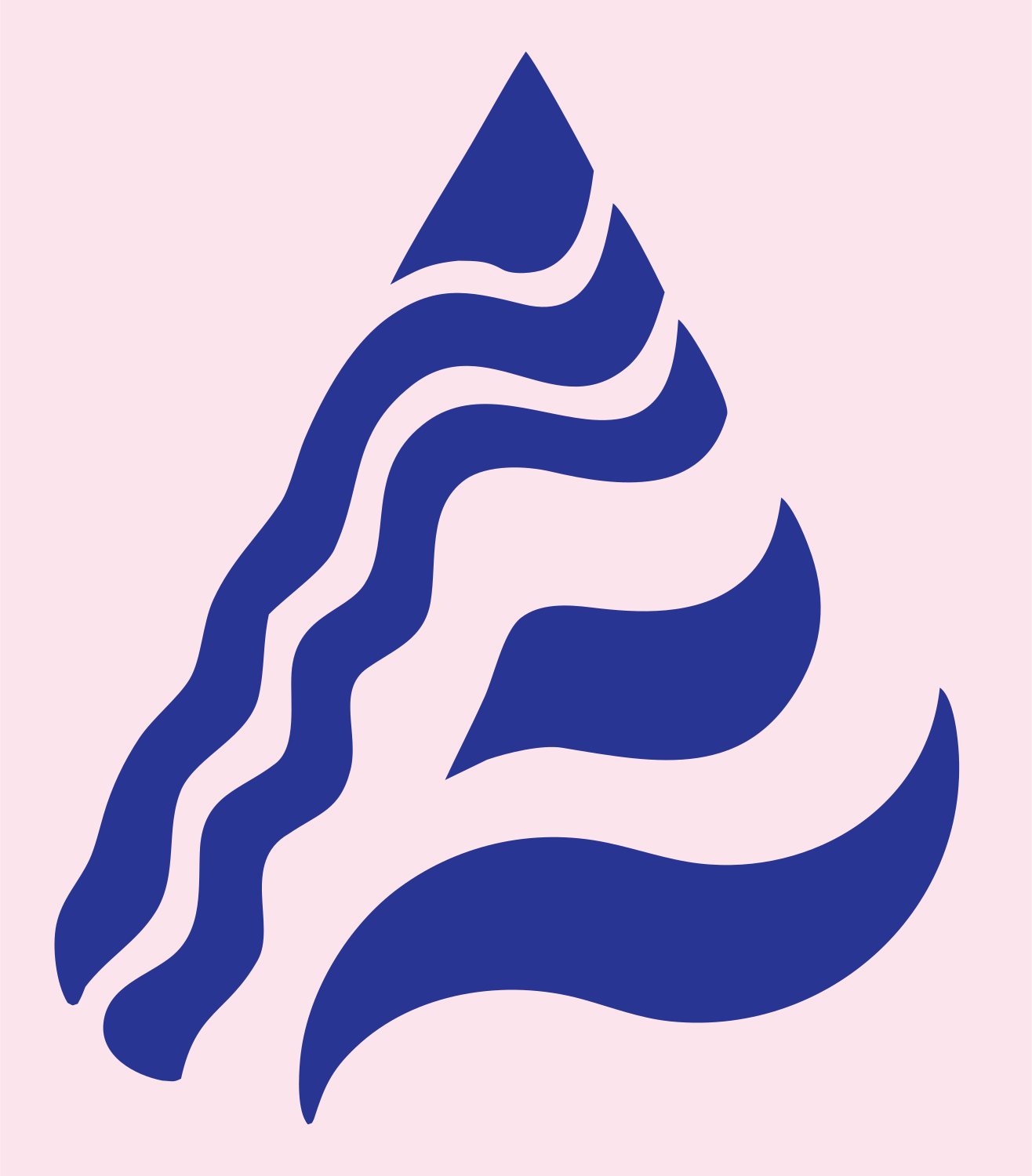 Wavy Flame Triangle Logo #fce4ec/#283593