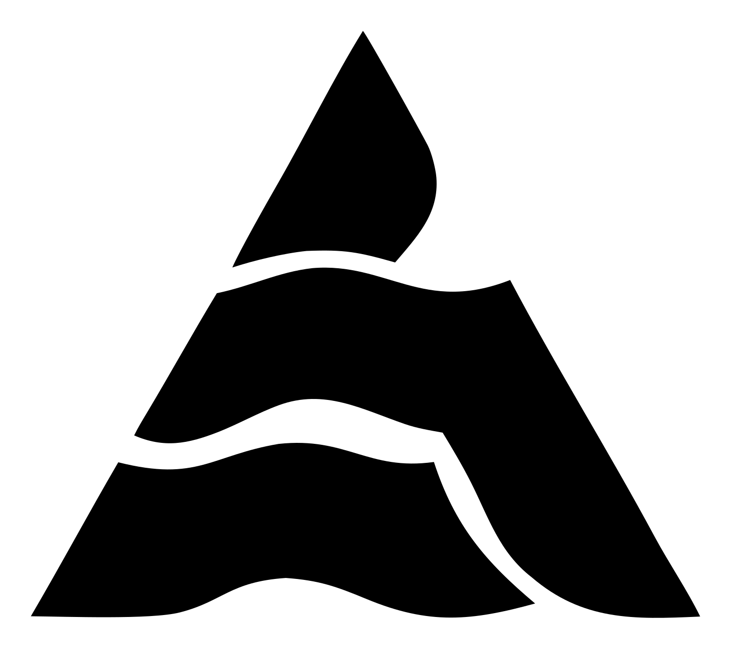 Mountain Snow Wave Logo #ffffff/#000000