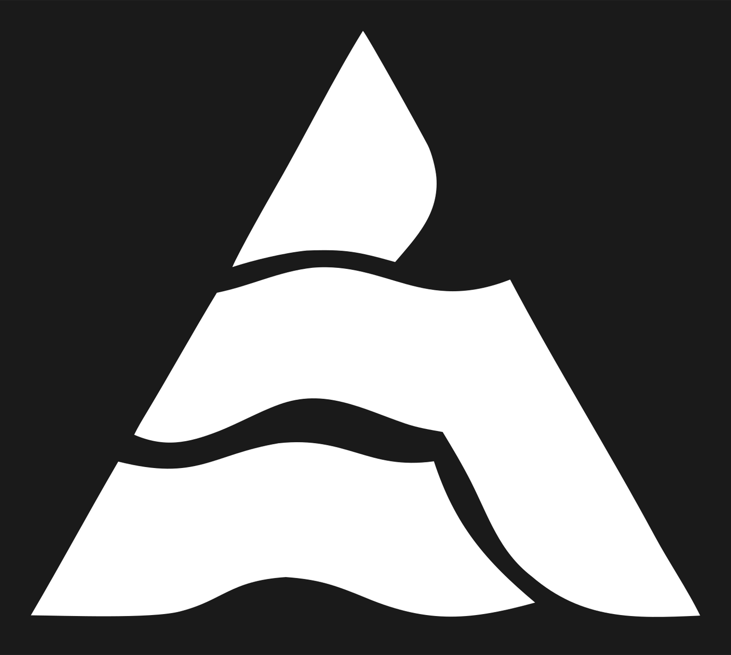 Mountain Snow Wave Logo #1a1a1a/#ffffff