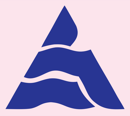Mountain Snow Wave Logo #fce4ec/#283593