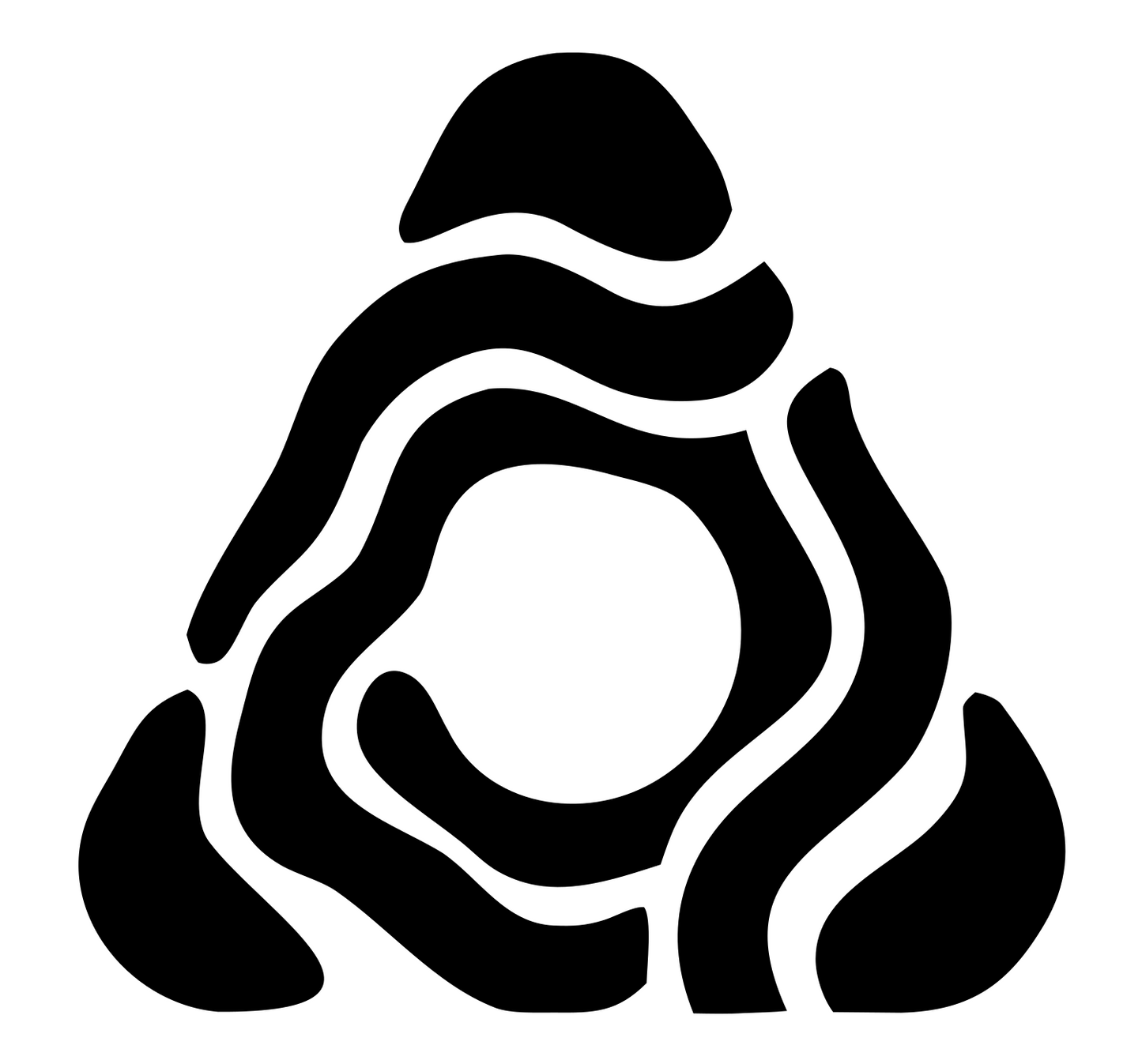Organic Spiral Triangle Logo #ffffff/#000000