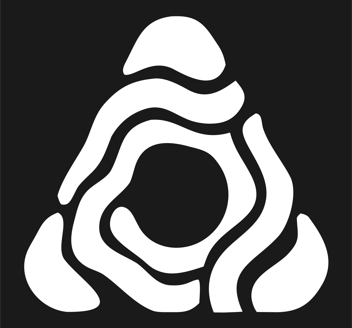 Organic Spiral Triangle Logo #1a1a1a/#ffffff