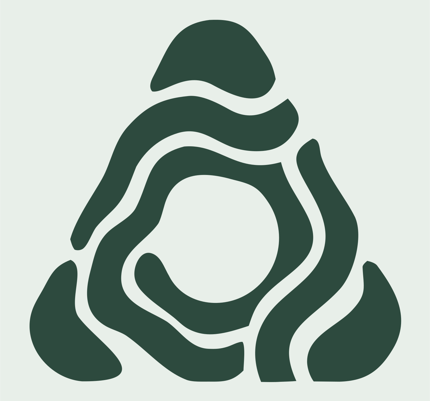 Organic Spiral Triangle Logo #e8efe9/#2d4a3e