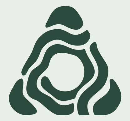 Organic Spiral Triangle Logo #e8efe9/#2d4a3e