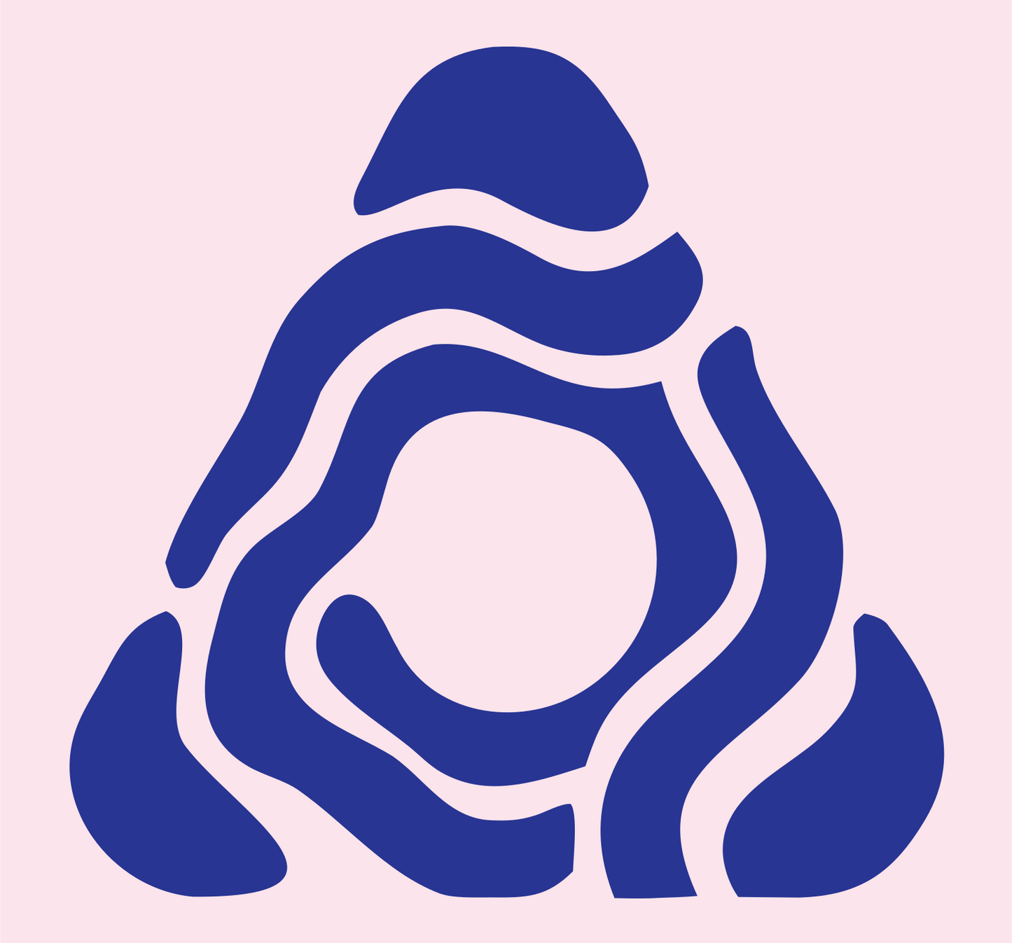 Organic Spiral Triangle Logo #fce4ec/#283593