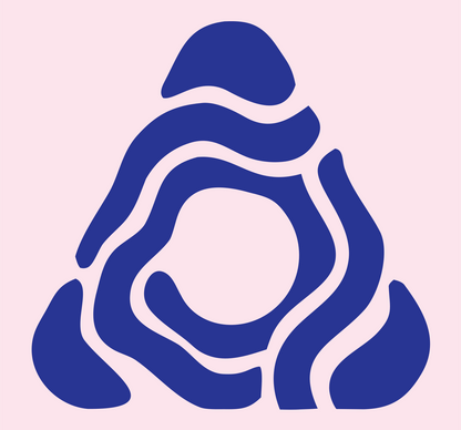 Organic Spiral Triangle Logo #fce4ec/#283593