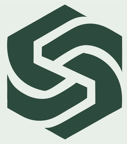 Hexagon Layered Overlap Logo #e8efe9/#2d4a3e