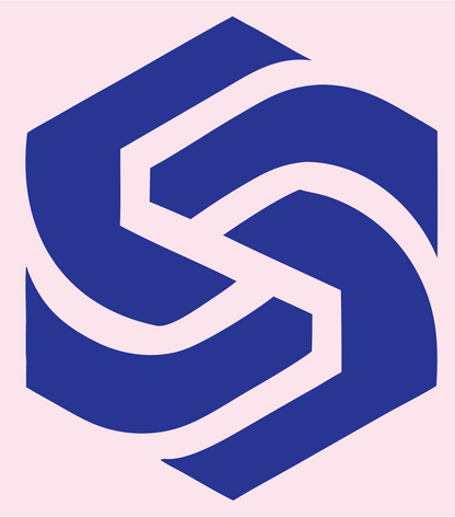 Hexagon Layered Overlap Logo #fce4ec/#283593