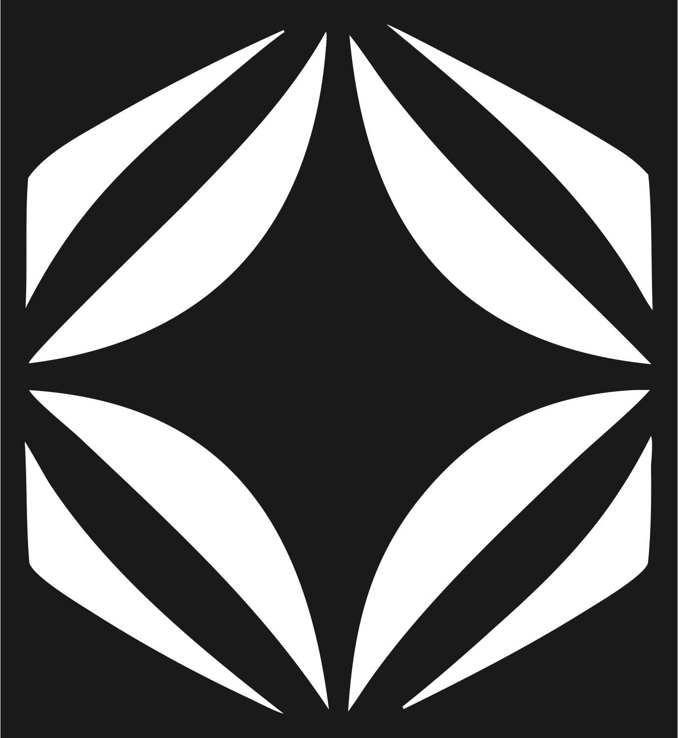 Hexagon Trio Stacked Logo #1a1a1a/#ffffff