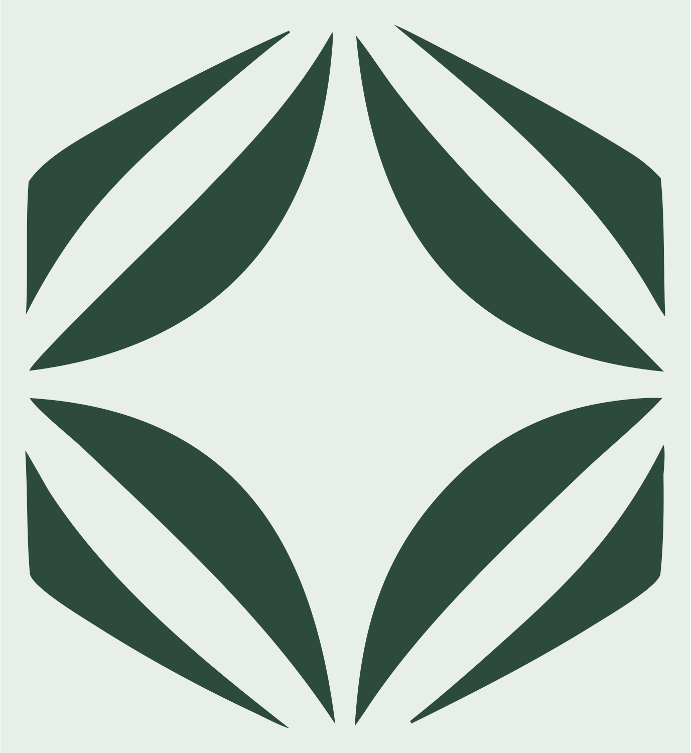 Hexagon Trio Stacked Logo #e8efe9/#2d4a3e