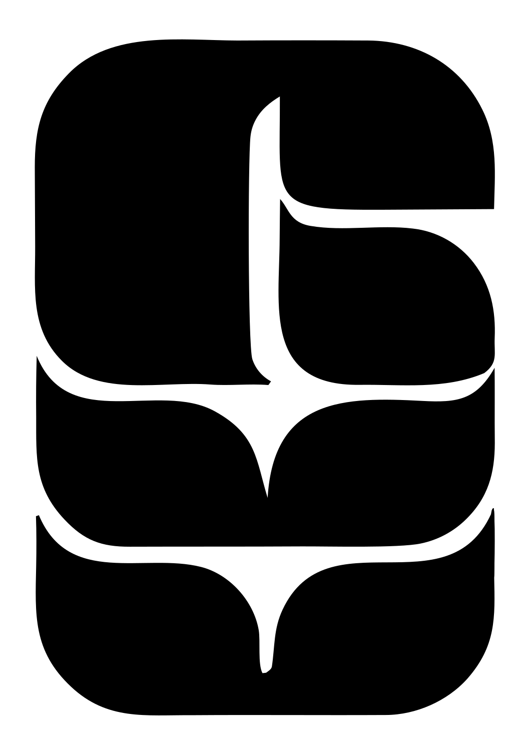 Rounded Chip Grid Logo #ffffff/#000000