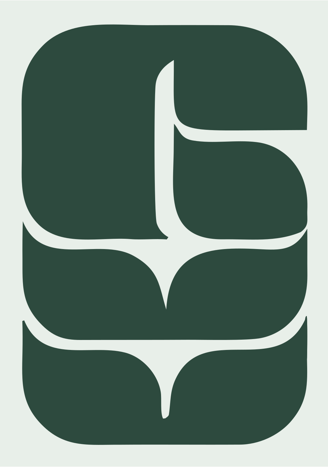 Rounded Chip Grid Logo #e8efe9/#2d4a3e
